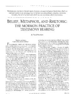 S  UNST0NE Mormons may not have a bound canon of prayer, an approved prayer book from which we read and repeat at our meetings, but we do have an extraordinary, complex, unwritten