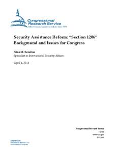 Security Assistance Reform: 