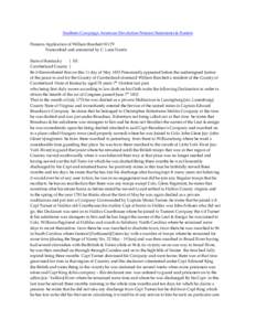 Southern Campaign American Revolution Pension Statements & Rosters Pension Application of William Burchett S1179 Transcribed and annotated by C. Leon Harris State of Kentucky } SS. Cumberland County }