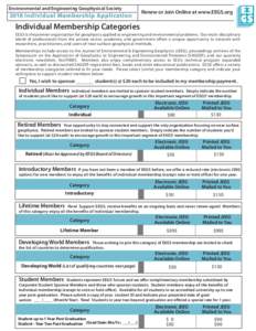 Environmental and Engineering Geophysical SocietyIndividual Membership Application Renew or Join Online at www.EEGS.org