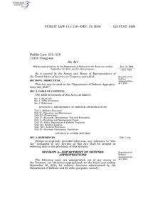 PUBLIC LAW 111–118—DEC. 19, [removed]STAT. 3409