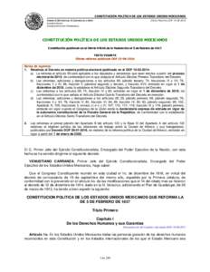 CONSTITUCIÓN POLÍTICA DE LOS ESTADOS UNIDOS MEXICANOS CÁMARA DE DIPUTADOS DEL H. CONGRESO DE LA UNIÓN Última Reforma DOFSecretaría General