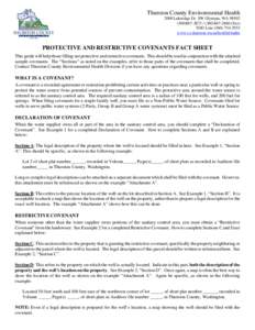 Microsoft Word - Well Covenants Fact Sheet.doc