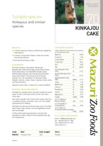 SPECIAL DIETS DATASHEET 70  Suitable species