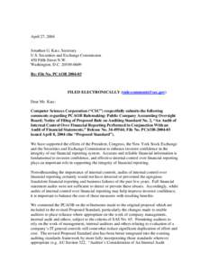 April 27, 2004  Jonathan G. Katz, Secretary U.S. Securities and Exchange Commission 450 Fifth Street N.W. Washington, D.C[removed]