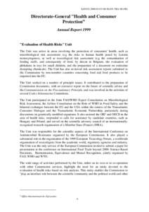 Scientific Committee on Food / Prevention / Business / Consumer protection / Food safety / Technology / Scientific Committee on Consumer Products / Scientific Committee on Emerging and Newly Identified Health Risks / Directorate-General for Health and Consumers / Consumer protection law / Product safety