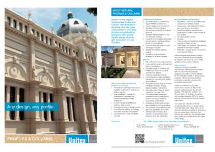 Unitex Profiles & Columns Brochure 2015