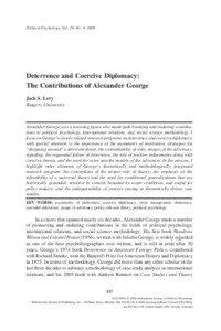 Deterrence and Coercive Diplomacy: The Contributions of Alexander George