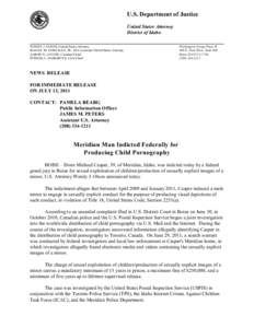 Child pornography / Pornography / Meridian /  Idaho / Sexual slavery / United States Postal Inspection Service / Child erotica / Sex and the law / Human sexuality / Sex crimes