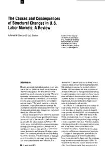 The Causes and Consequences of Structural Changes in U.S. Labor Markets: A Review by Randall W. Eberts and Erica L. Groshen  Introduction