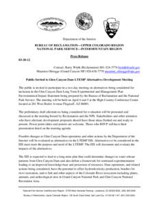 Public Invited to Glen Canyon Dam LTEMP Alternatives Development Meeting
