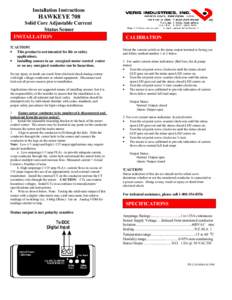 Installation Instructions  HAWKEYE 708 Solid Core Adjustable Current Status Sensor INSTALLATION