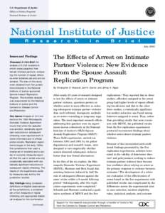 U.S. Department of Justice Office of Justice Programs National Institute of Justice National Institute of Justice R