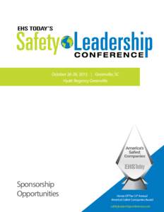 October 26-28, 2015 | Greenville, SC Hyatt Regency Greenville Sponsorship Opportunities