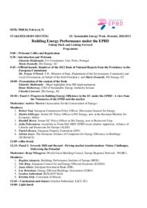 Microsoft Word - Stakeholders meeting - final programme