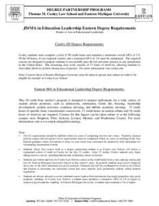 JD/MA EdLd Eastern Michigan University Degree Requirements