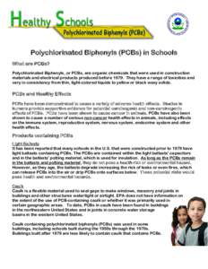 Healthy Schools Toolkit PCBs Fact Sheet