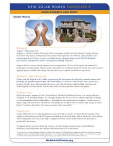 N E W S O L A R H O M E S PA R T N E R S H I P home builder’s case study Centex Homes Project