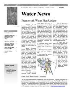 WYOMING WATER DEVELOPMENT COMMISSION  Fall 2006 Water News Framework Water Plan Update