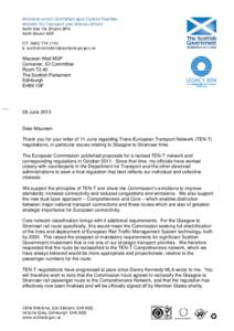 Ministear airson Còmhdhail agus Cùisean Feachda Minister for Transport and Veteran Affairs Keith Mac Ille Dhuinn BPA Keith Brown MSP F/T: [removed]E: [removed]