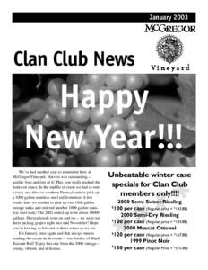 JanuaryClan Club News Happy New Year!!!