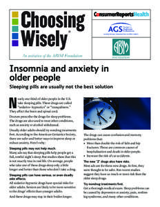 ®  Insomnia and anxiety in older people Sleeping pills are usually not the best solution