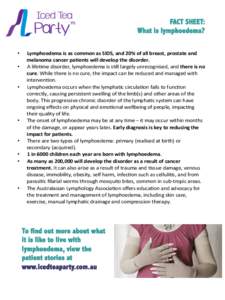 FACT SHEET: What is lymphoedema? •  •   • 