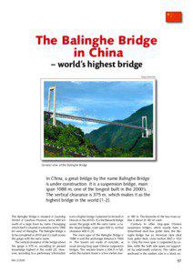 The Balinghe Bridge in China – world’s highest bridge