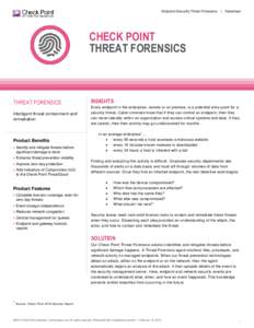 Endpoint Security Threat Forensics |  Datasheet CHECK POINT THREAT FORENSICS