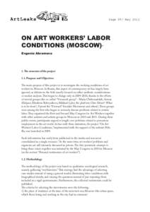 Page 29/ MayON ART WORKERS’ LABOR CONDITIONS (MOSCOW) 1