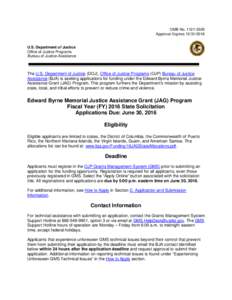 Edward Byrne Memorial Justice Assistance Grant (JAG) Program