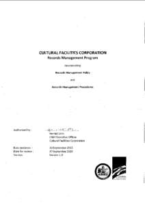 Cultural Facilities Corporation Records Management Program
