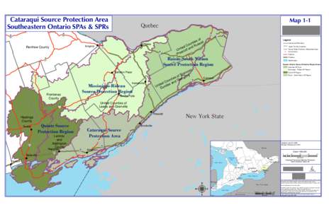 %k Protection Area Cataraqui Source Southeastern Ontario SPAs & SPRs Map 1-1