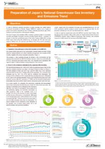 201206_panel07［平成 24 年 6 月作成］  Preparation of Japan’s National Greenhouse Gas Inventory and Emissions Trend Objectives In 2007, Japan’s total GHG emission in the base year was determined to be 1,261 M