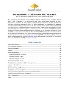 Management Discussion and Analysis