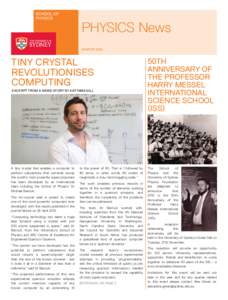 SCHOOL OF PHYSICS PHYSICS News WINTER 2012