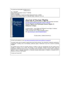 This article was downloaded by:[Habibi, Don A.] [Habibi, Don A.] On: 17 April 2007 Access Details: [subscription numberPublisher: Routledge Informa Ltd Registered in England and Wales Registered Number: 10729