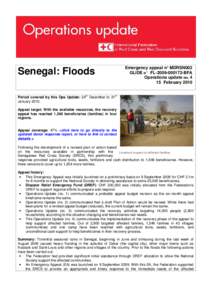 Senegal: Floods  Emergency appeal n° MDRSN002 GLIDE n° FL[removed]BFA Operations update no[removed]February 2010