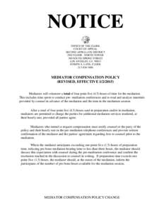 NOTICE OFFICE OF THE CLERK COURT OF APPEAL SECOND APPELLATE DISTRICT 2ND FLOOR - NORTH TOWER 300 SOUTH SPRING STREET