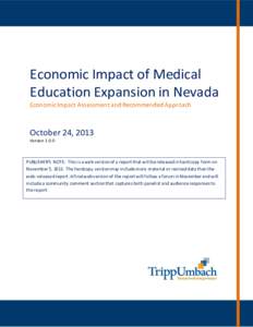 Economic Impact of Medical Education Expansion in Nevada