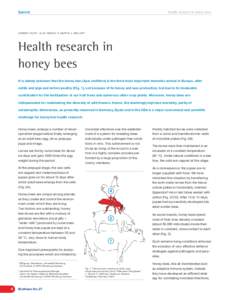 Health research in honey bees  Special JÜRGEN TAUTZ 1, OL AF GIMPLE 1 & MARTIN J. MÜLLER 2