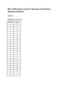 2014 HSC Marking Guidelines - Mathematics General 2