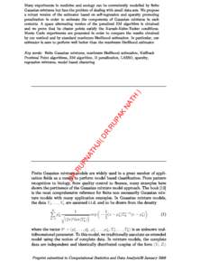 Many experiments in medi
ine and e
ology 
an be 
onveniently modelled by nite Gaussian mixtures but fa
e the problem of dealing with small data sets. We propose a robust version of the estimator based on self-regression