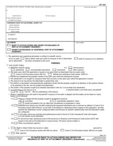 AT-125 Ex Parte Right to Attach Order and Order for Issuance of Writ of Attachment (Resident) (Attachment)