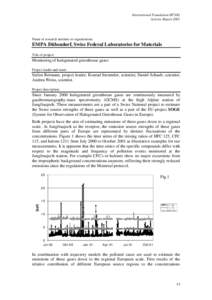 International Foundation HFSJG Activity Report 2001 Name of research institute or organization:  EMPA Dübendorf, Swiss Federal Laboratories for Materials