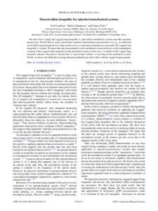 PHYSICAL REVIEW B 84, Macrorealism inequality for optoelectromechanical systems Neill Lambert,1 Robert Johansson,1 and Franco Nori1,2 1