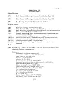 United States / Mobilization / Terrorism in the United States / Ku Klux Klan / Daniel J. Myers / Christian Smith / Sociology / American Sociological Association / Social Movement Studies / History of the United States / Social movements / Politics of the United States