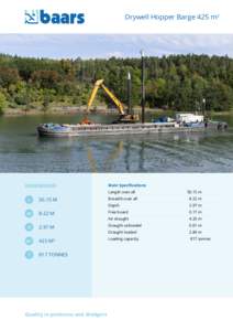 Drywell Hopper Barge 425 m3  dimensions Main Specifications Length over all