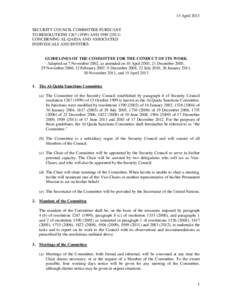 15 April 2013 SECURITY COUNCIL COMMITTEE PURSUANT TO RESOLUTIONSANDCONCERNING AL-QAIDA AND ASSOCIATED INDIVIDUALS AND ENTITIES