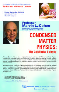 Science / Academia / David Pines / Marvin L. Cohen / Cohen / Steven Gwon Sheng Louie